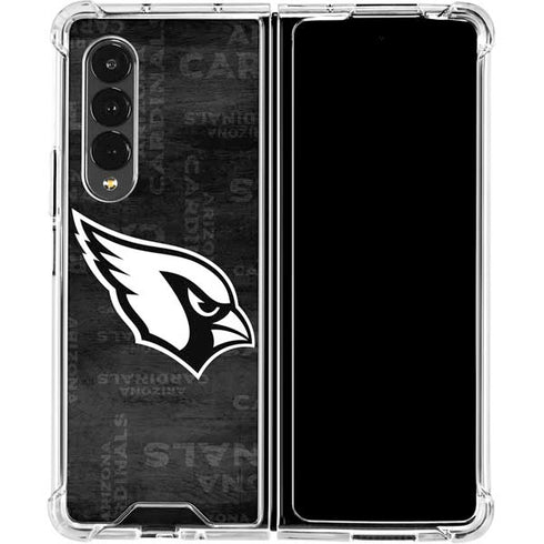 NFL Arizona Cardinals Black & White Galaxy Z Fold4 5G Clear Case
